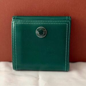 NWOT Vintage Coach Green genuine leather small billfold wallet in green